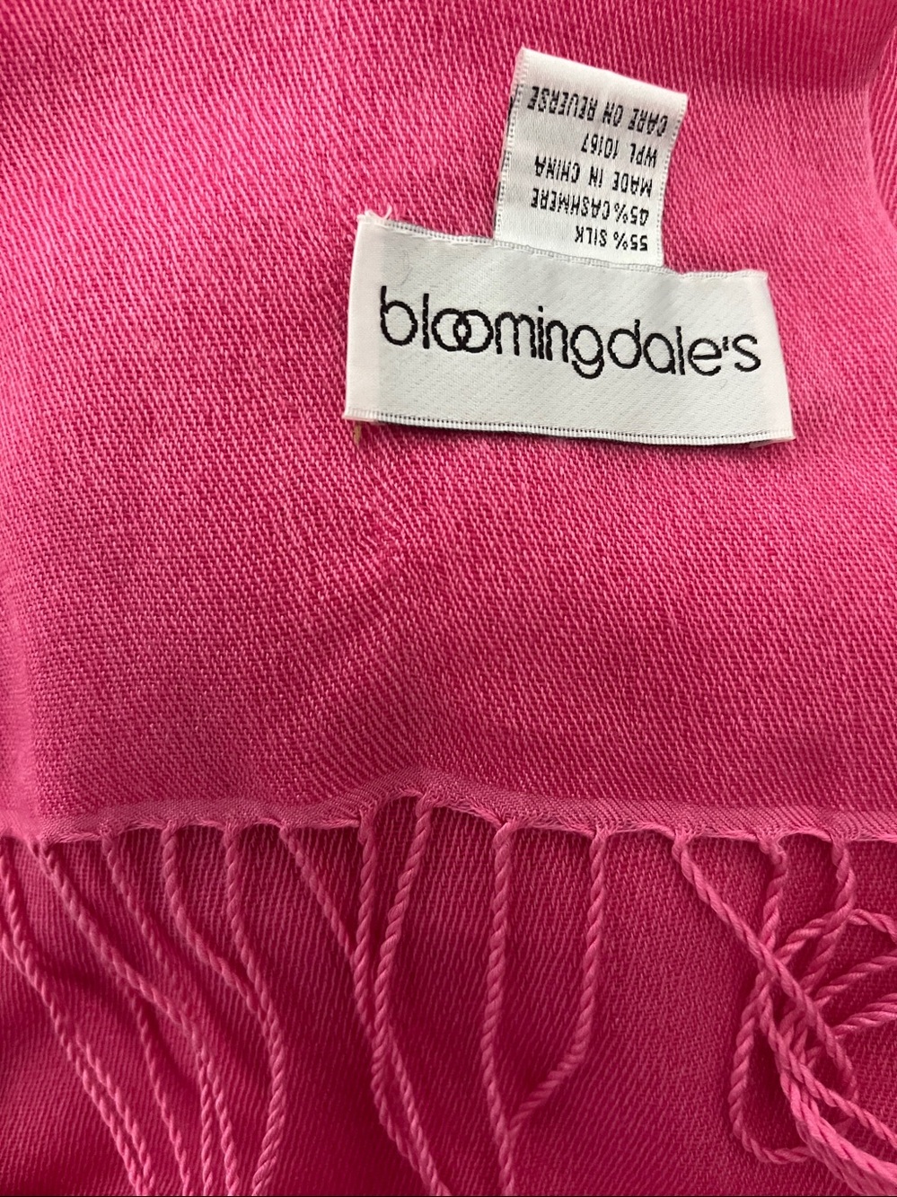 Cashmere & Silk Pink Fringed  Shawl, Wrap
Oversized
72”x 32”